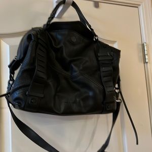 French Connection black leather handbag. Great size. No marks.